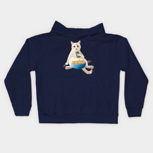 Flame point siamese - Couch Potato Cat with chips and a soda Kids Hoodie